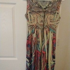 b friends Sleeveless beaded/smocked dress Size S